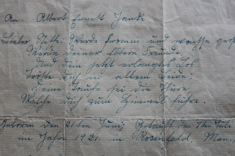 Hand written letter in old German script