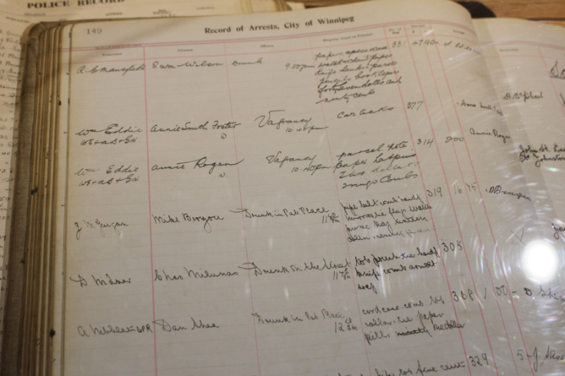Handwritten Record of Arrests from