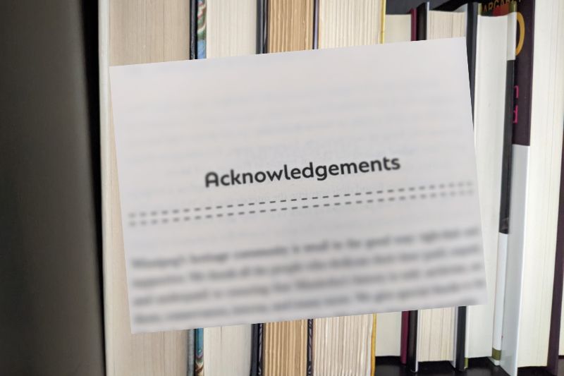 book acknowledgement section